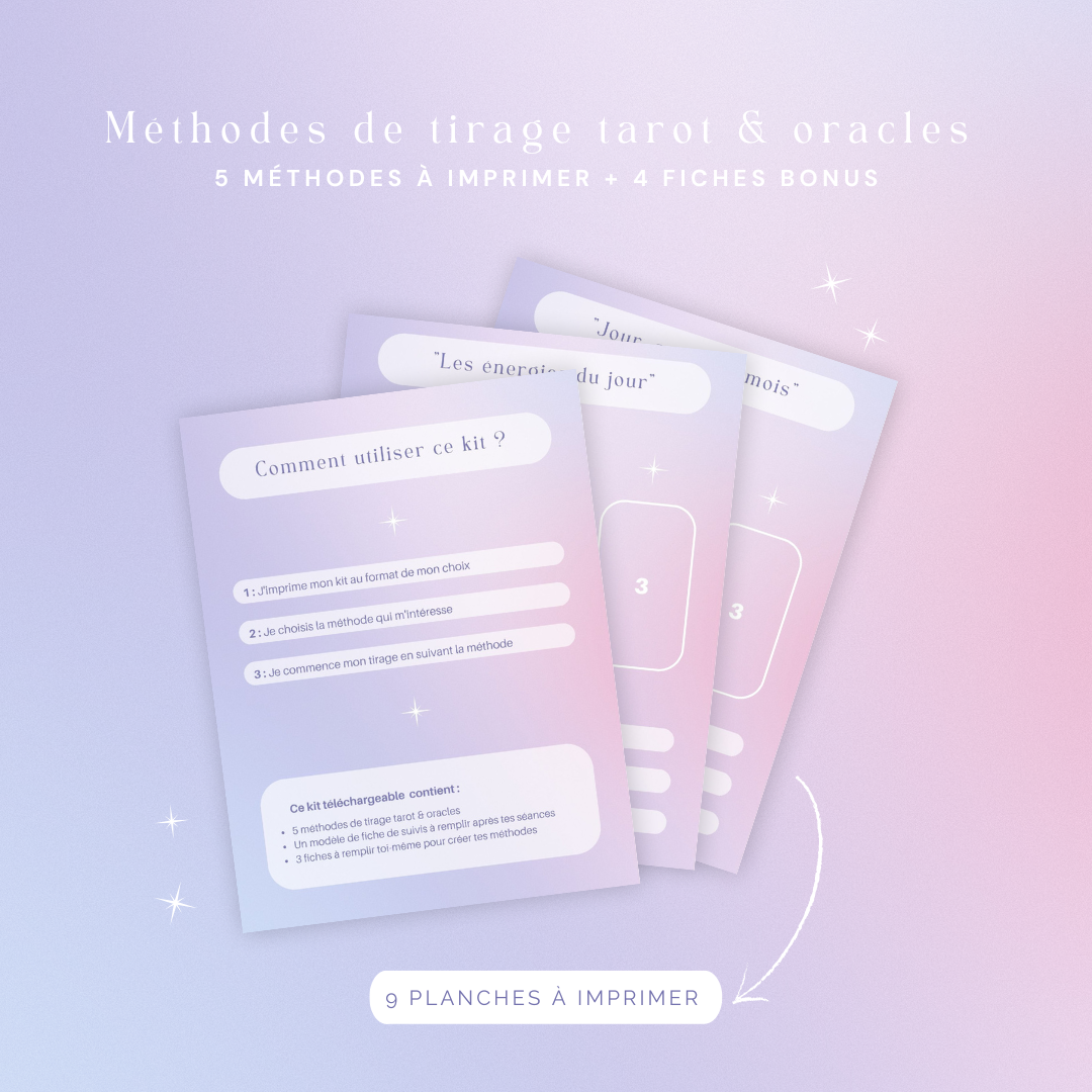 Kit : 5 méthodes de tirage tarot & oracles | EDITION #1