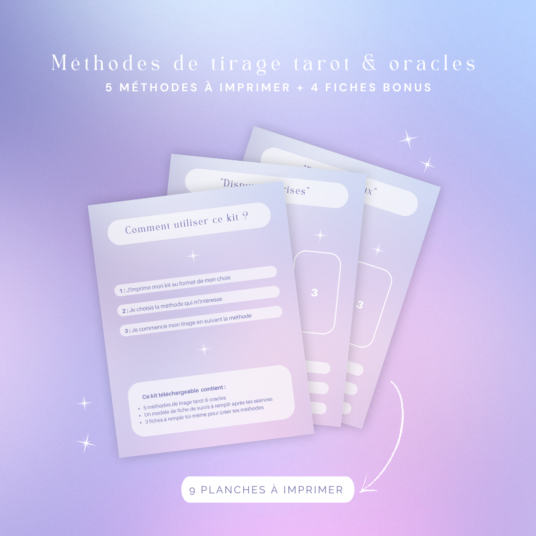 Kit : 5 méthodes de tirage tarot & oracles | EDITION LOVE